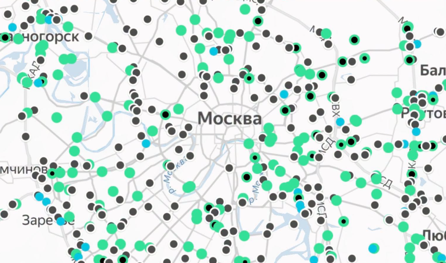 Очереди на АЗС в Яндекс Картах, Москва